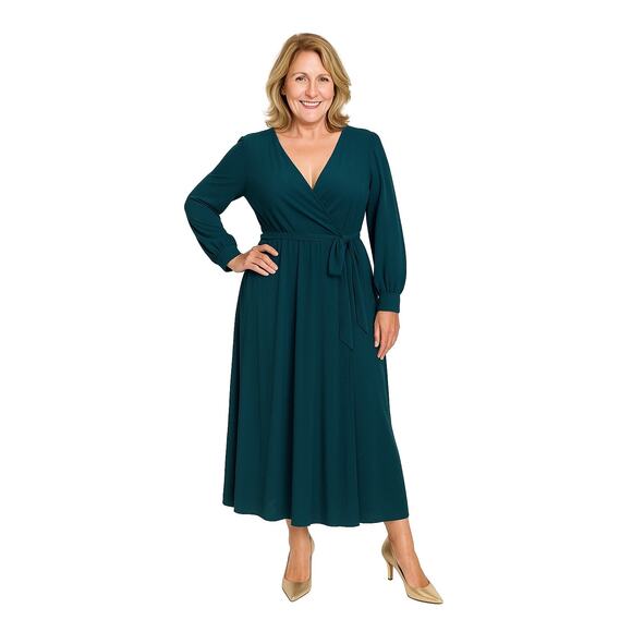 Ricarica Size 1X Emerald Evening Long Dress NWT - Picture 2 of 4